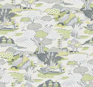 Joy De Vie Green Toile Wallpaper by A-Street Prints