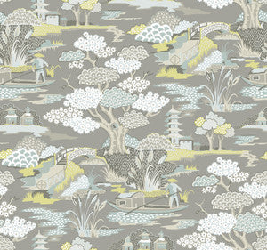 Joy De Vie Grey Toile Wallpaper by A-Street Prints