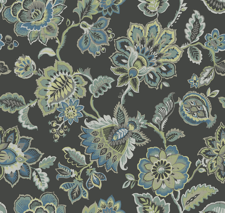 Corona Multicolor Jacobean Wallpaper by A-Street Prints Perennial Covers about 60.8 square feet 27-in by 27-ft long roll Unpasted 25.2 - Fabric Carolina -