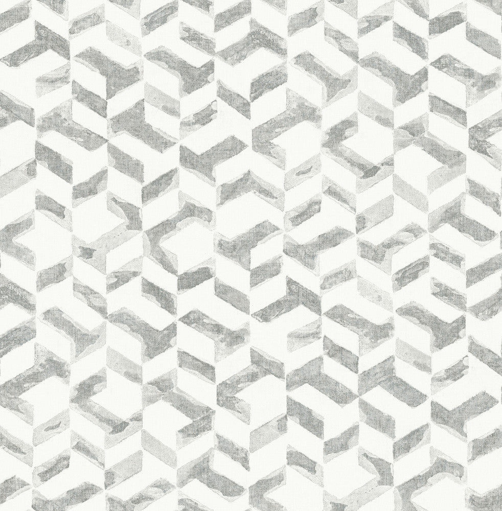 Instep Platinum Abstract Geometric Wallpaper by A-Street Prints Theory Covers about 56.4 square feet 20.5-in by 33-ft long roll Unpasted 20.9 - Fabric Carolina -