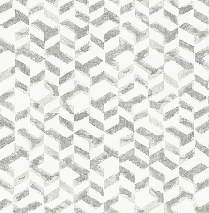 Instep Platinum Abstract Geometric Wallpaper by A-Street Prints Theory Covers about 56.4 square feet 20.5-in by 33-ft long roll Unpasted 20.9 - Fabric Carolina -