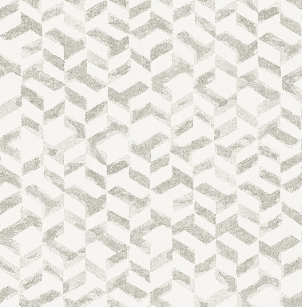 Instep Pewter Abstract Geometric Wallpaper by A-Street Prints Theory Covers about 56.4 square feet 20.5-in by 33-ft long roll Unpasted 20.9 - Fabric Carolina -