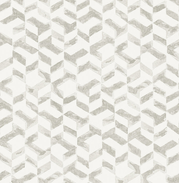 Instep Pewter Abstract Geometric Wallpaper by A-Street Prints Theory Covers about 56.4 square feet 20.5-in by 33-ft long roll Unpasted 20.9 - Fabric Carolina -