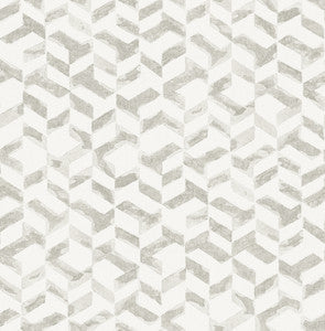Instep Pewter Abstract Geometric Wallpaper by A-Street Prints