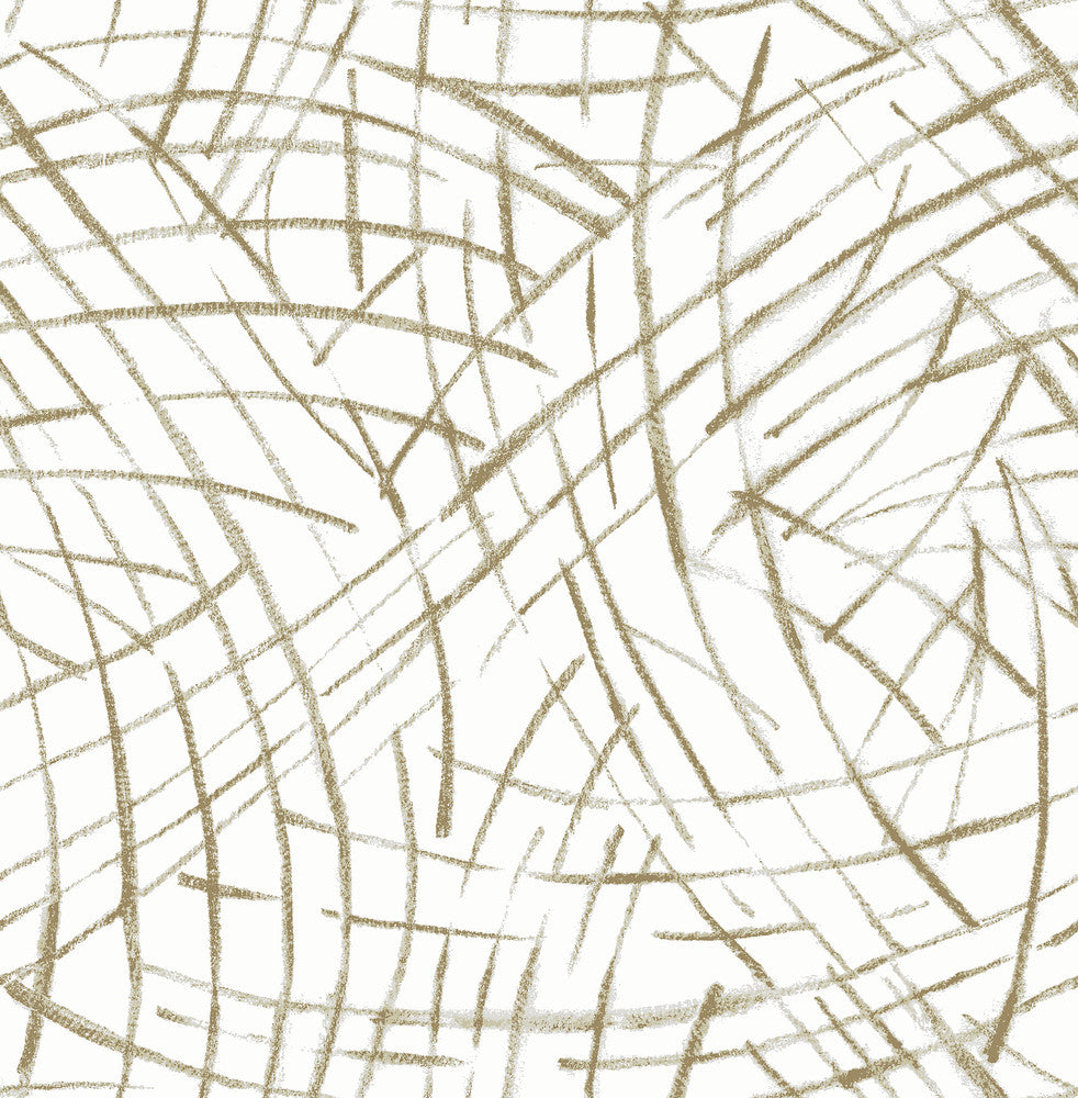 Willy Gold Brushstrokes Wallpaper by A-Street Prints Theory Covers about 56.4 square feet 20.5-in by 33-ft long roll Unpasted 20.9 - Fabric Carolina -