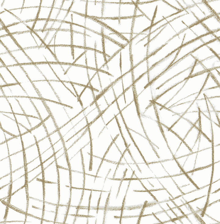 Willy Gold Brushstrokes Wallpaper by A-Street Prints Theory Covers about 56.4 square feet 20.5-in by 33-ft long roll Unpasted 20.9 - Fabric Carolina -