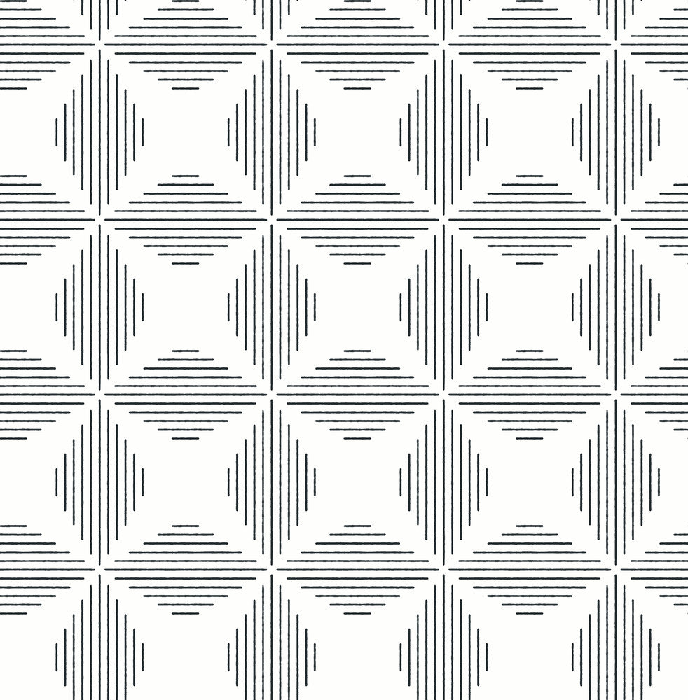 Telestar Black Geometric Wallpaper by A-Street Prints Theory Covers about 56.4 square feet 20.5-in by 33-ft long roll Unpasted 5.2 - Fabric Carolina -