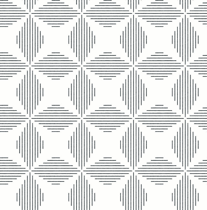 Telestar Black Geometric Wallpaper by A-Street Prints Theory Covers about 56.4 square feet 20.5-in by 33-ft long roll Unpasted 5.2 - Fabric Carolina -