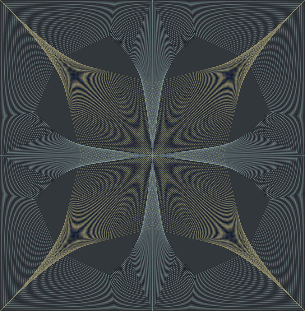 Radius Navy Geometric Wallpaper by A-Street Prints Theory Covers about 56.4 square feet 20.5-in by 33-ft long roll Unpasted 20.9 - Fabric Carolina -