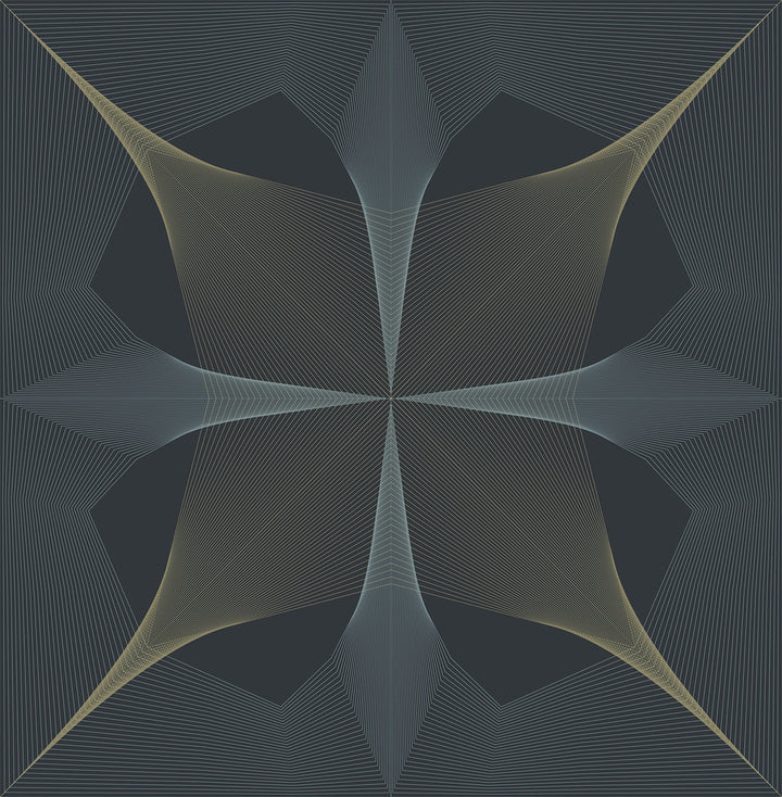 Radius Navy Geometric Wallpaper by A-Street Prints Theory Covers about 56.4 square feet 20.5-in by 33-ft long roll Unpasted 20.9 - Fabric Carolina -
