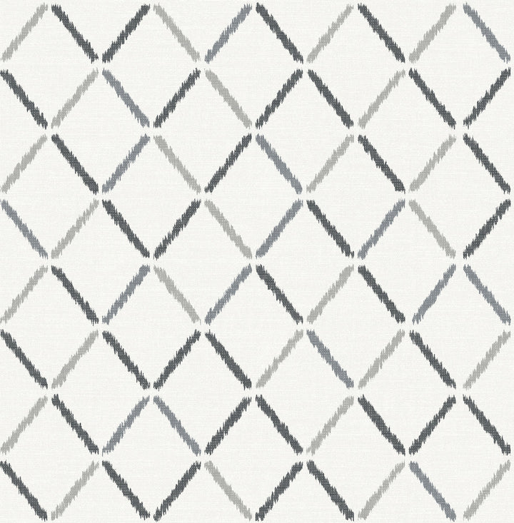 Allotrope Charcoal Linen Geometric Wallpaper by A-Street Prints Theory Covers about 56.4 square feet 20.5-in by 33-ft long roll Unpasted 20.9 - Fabric Carolina -