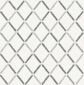 Allotrope Charcoal Linen Geometric Wallpaper by A-Street Prints