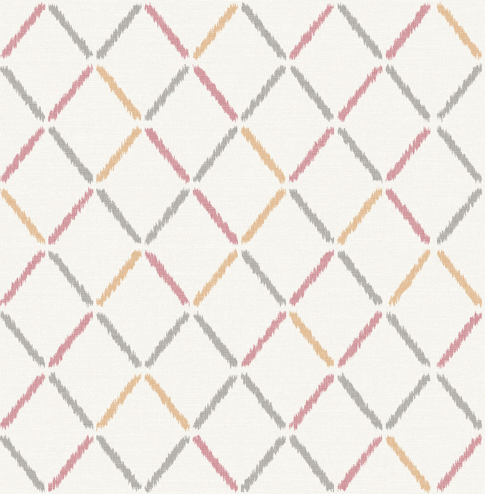 Allotrope Rose Linen Geometric Wallpaper by A-Street Prints Theory Covers about 56.4 square feet 20.5-in by 33-ft long roll Unpasted 20.9 - Fabric Carolina -