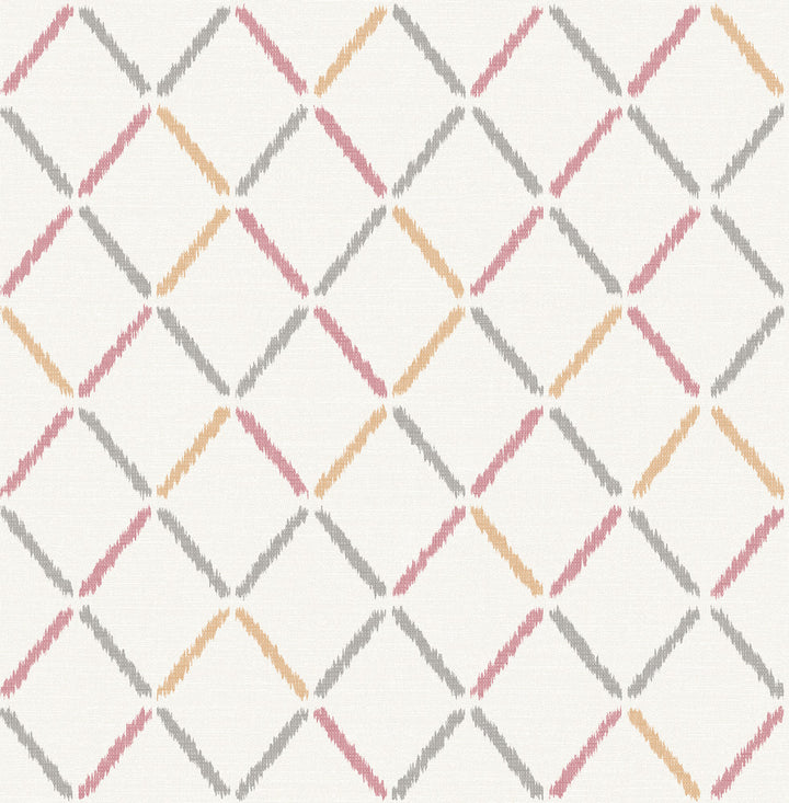 Allotrope Rose Linen Geometric Wallpaper by A-Street Prints Theory Covers about 56.4 square feet 20.5-in by 33-ft long roll Unpasted 20.9 - Fabric Carolina -