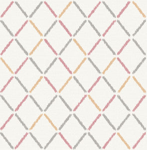 Allotrope Rose Linen Geometric Wallpaper by A-Street Prints