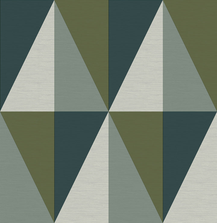 Aspect Green Geometric Faux Grasscloth Wallpaper by A-Street Prints Theory Covers about 56.4 square feet 20.5-in by 33-ft long roll Unpasted 20.9 - Fabric Carolina -