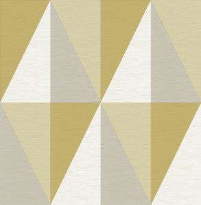 Aspect Yellow Geometric Faux Grasscloth Wallpaper by A-Street Prints