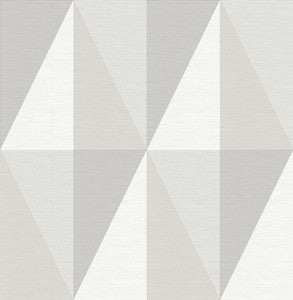 Aspect Grey Geometric Faux Grasscloth Wallpaper by A-Street Prints