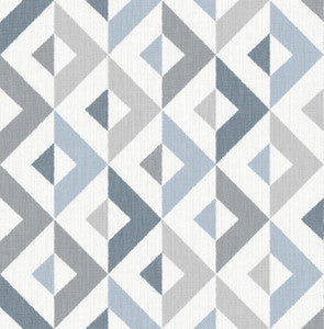 Seesaw Slate Geometric Faux Linen Wallpaper by A-Street Prints