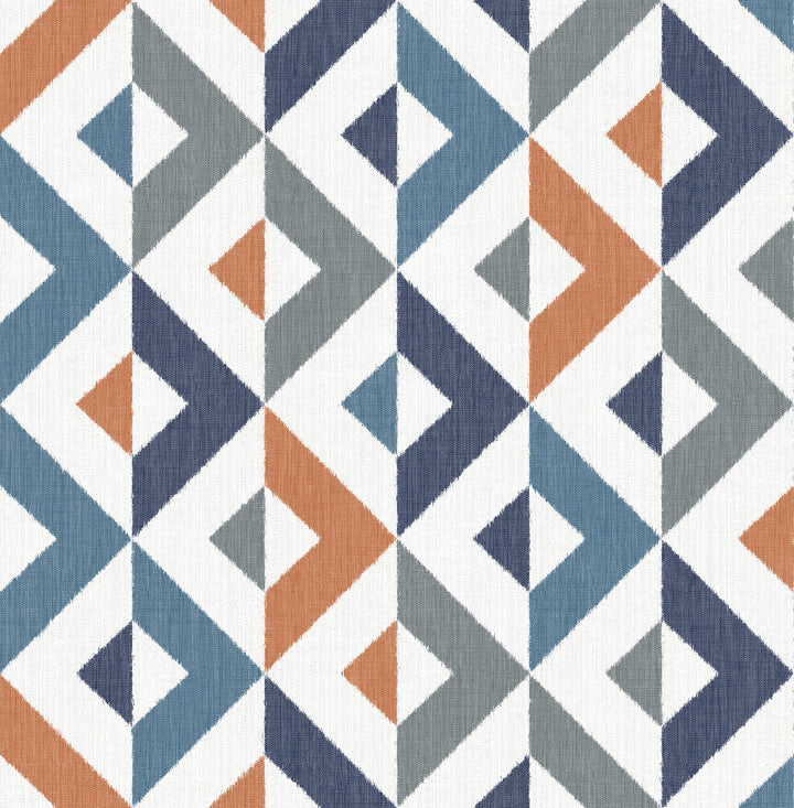 Seesaw Multicolor Geometric Faux Linen Wallpaper by A-Street Prints Theory Covers about 56.4 square feet 20.5-in by 33-ft long roll Unpasted 20.9 - Fabric Carolina -