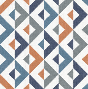 Seesaw Multicolor Geometric Faux Linen Wallpaper by A-Street Prints