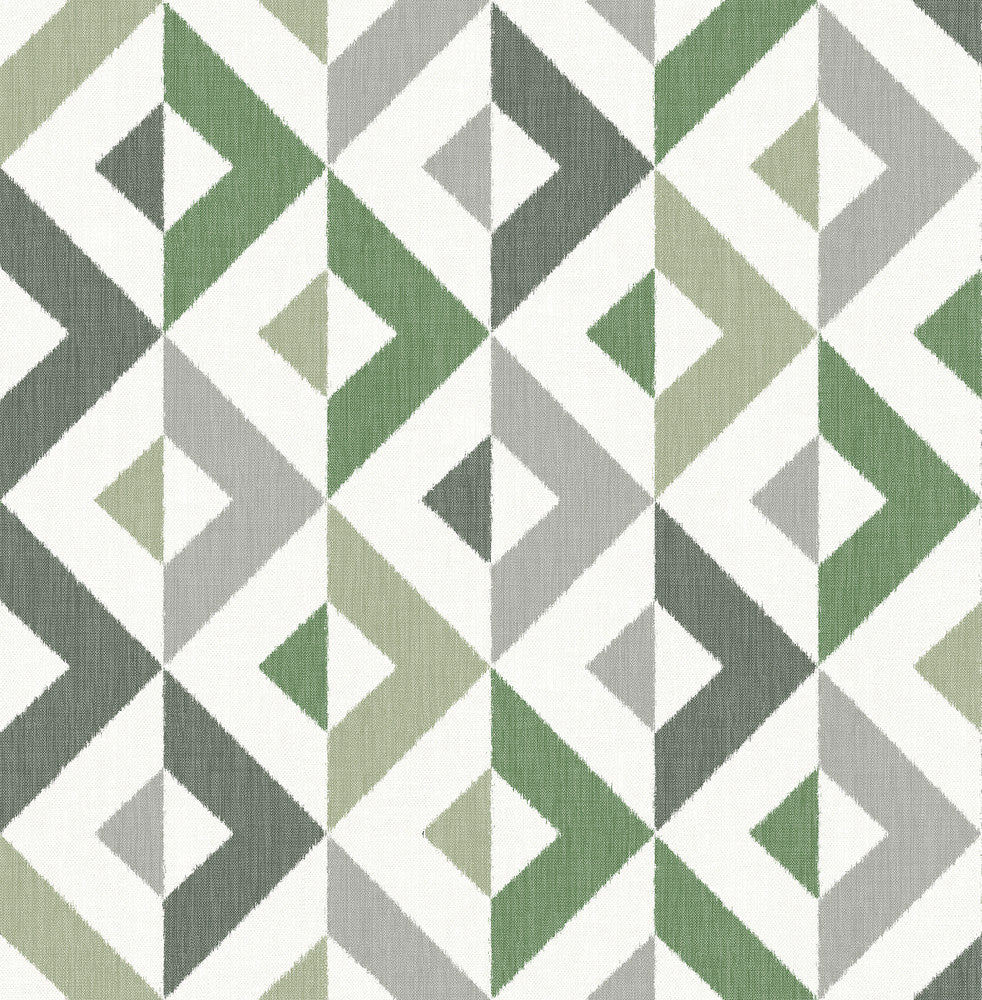 Seesaw Green Geometric Faux Linen Wallpaper by A-Street Prints Theory Covers about 56.4 square feet 20.5-in by 33-ft long roll Unpasted 20.9 - Fabric Carolina -