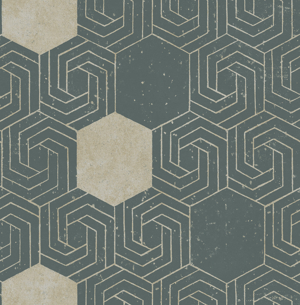 Momentum Dark Green Geometric Wallpaper by A-Street Prints Theory Covers about 56.4 square feet 20.5-in by 33-ft long roll Unpasted 20.9 - Fabric Carolina -