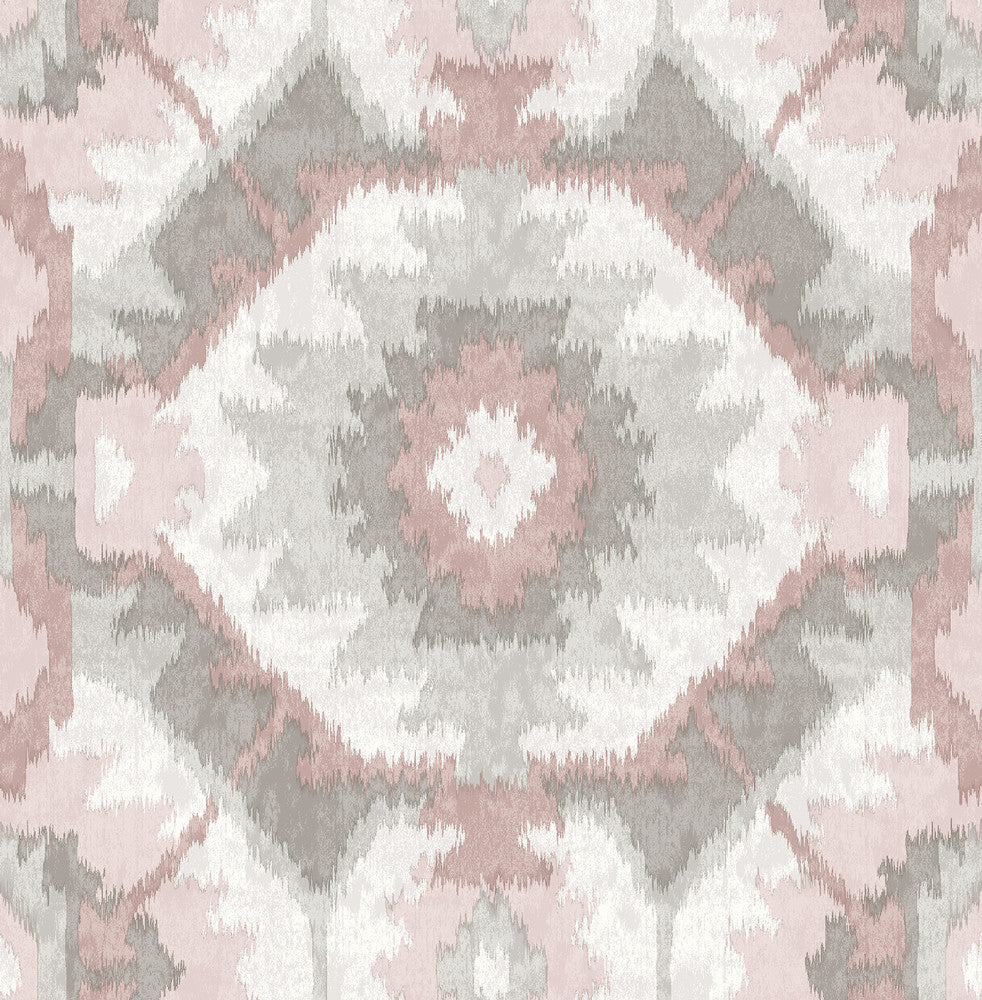 Kazac Light Pink Pink Shibori Wallpaper by A-Street Prints Theory Covers about 56.4 square feet 20.5-in by 33-ft long roll Unpasted 20.9 - Fabric Carolina -