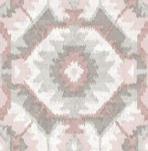 Kazac Light Pink Pink Shibori Wallpaper by A-Street Prints
