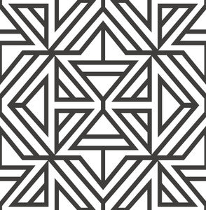 Helios Black Geometric Wallpaper by A-Street Prints