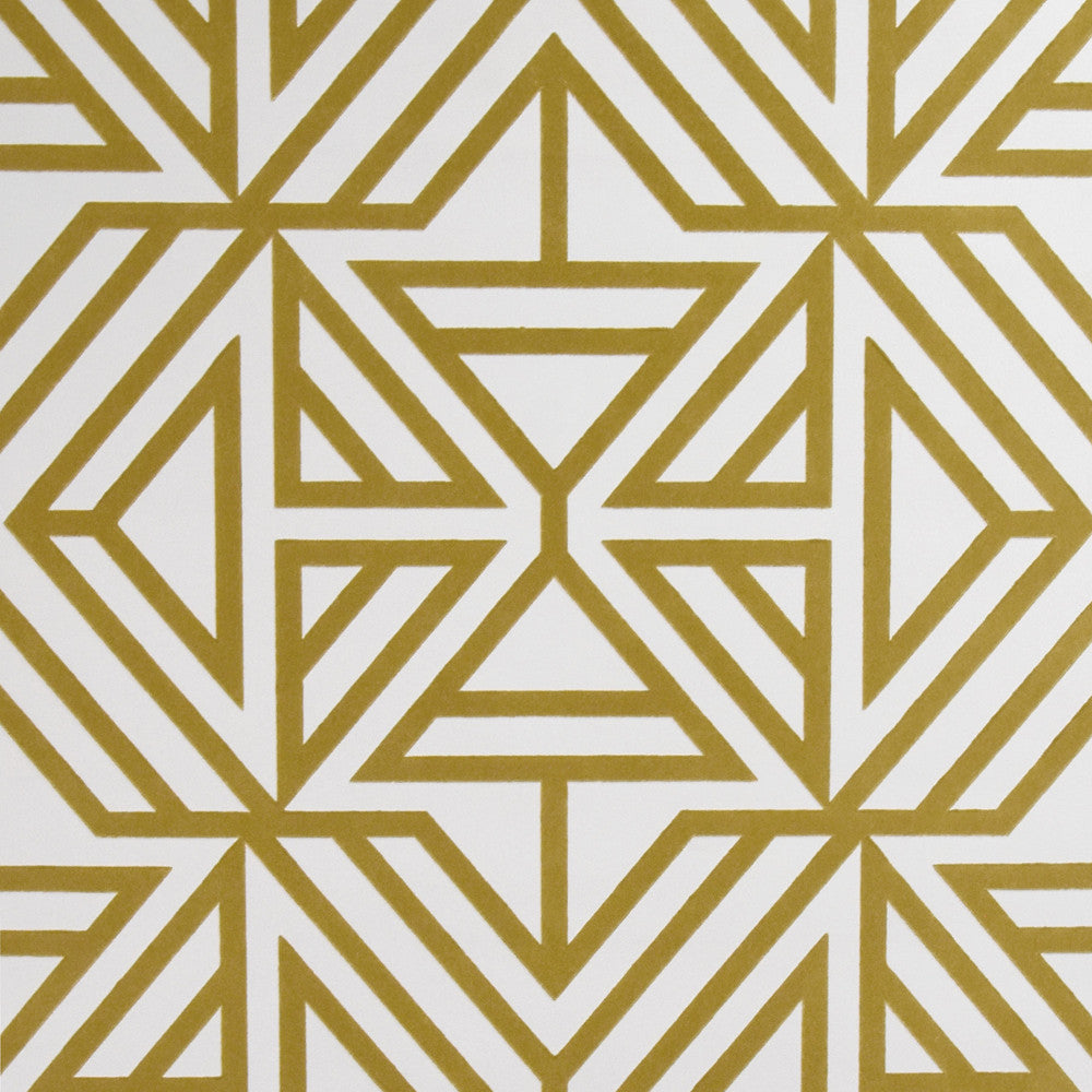 Helios Mustard Geometric Wallpaper by A-Street Prints Theory Covers about 56.4 square feet 20.5-in by 33-ft long roll Unpasted 20.9 - Fabric Carolina -