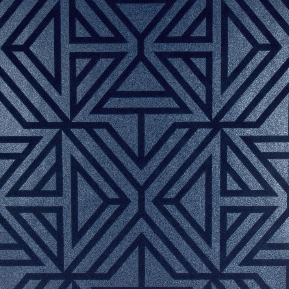 Helios Blue Geometric Wallpaper by A-Street Prints Theory Covers about 56.4 square feet 20.5-in by 33-ft long roll Unpasted 20.9 - Fabric Carolina -