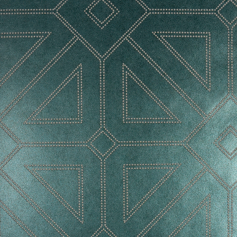 Voltaire Dark Green Beaded Geometric Wallpaper by A-Street Prints Theory Covers about 56.4 square feet 20.5-in by 33-ft long roll Unpasted 20.9 - Fabric Carolina -