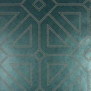 Voltaire Dark Green Beaded Geometric Wallpaper by A-Street Prints