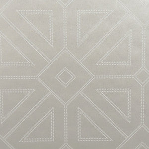 Voltaire Platinum Beaded Geometric Wallpaper by A-Street Prints