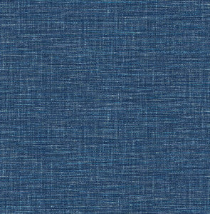 Exhale Dark Blue Faux Grasscloth Wallpaper by A-Street Prints