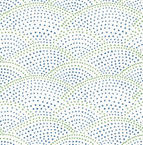 Bennett Blue Dotted Scallop Wallpaper by A-Street Prints