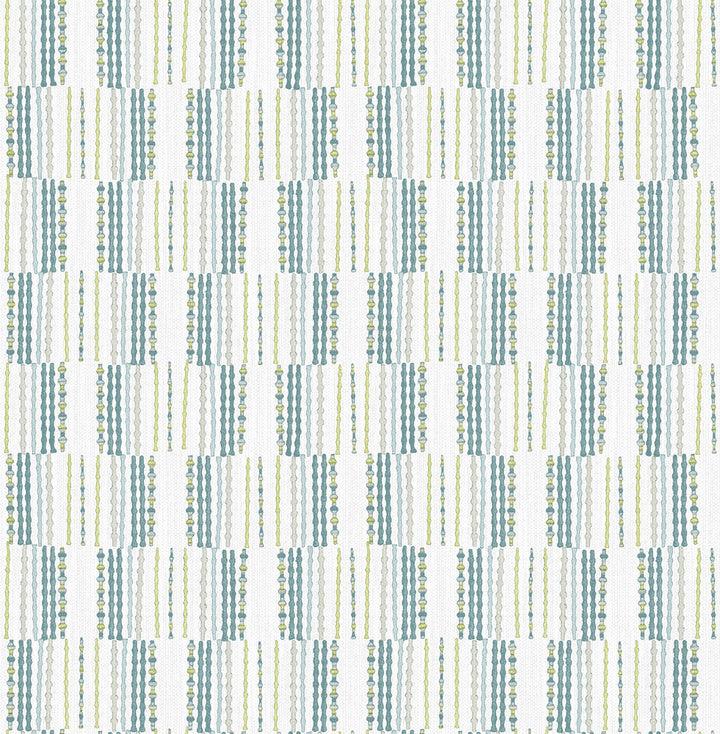 Burgen Teal Geometric Linen Wallpaper by A-Street Prints BlueBell Covers about 56.4 square feet 20.5-in by 33-ft long roll Unpasted 10.4 - Fabric Carolina -
