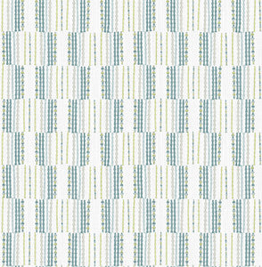 Burgen Teal Geometric Linen Wallpaper by A-Street Prints
