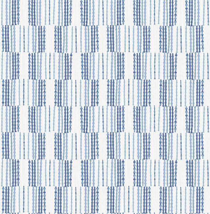 Burgen Blue Geometric Linen Wallpaper by A-Street Prints BlueBell Covers about 56.4 square feet 20.5-in by 33-ft long roll Unpasted 10.4 - Fabric Carolina -