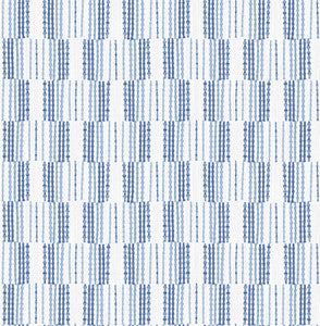 Burgen Blue Geometric Linen Wallpaper by A-Street Prints