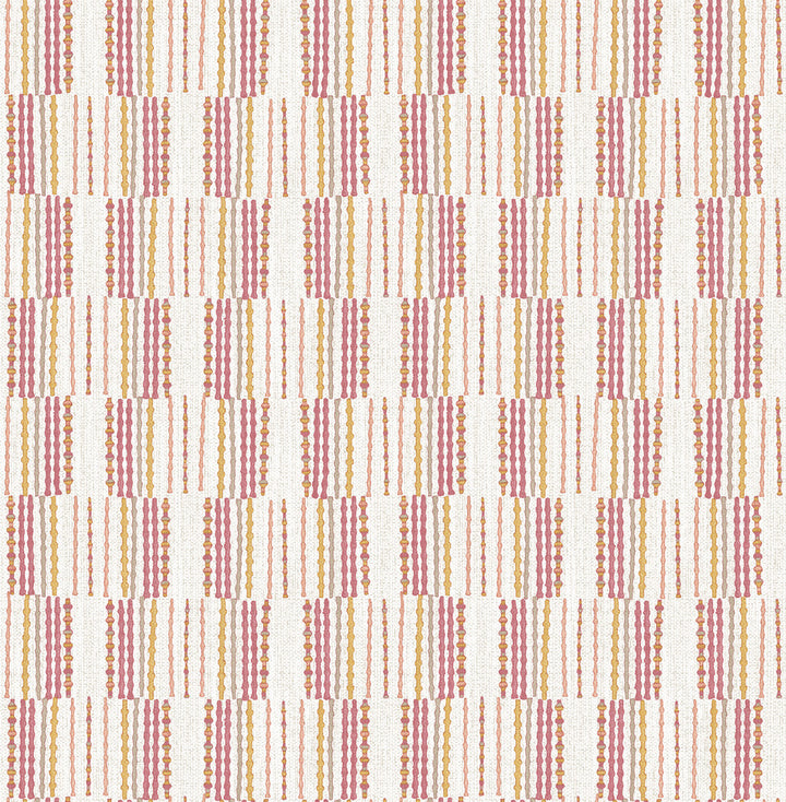 Burgen Orange Geometric Linen Wallpaper by A-Street Prints BlueBell Covers about 56.4 square feet 20.5-in by 33-ft long roll Unpasted 10.4 - Fabric Carolina -