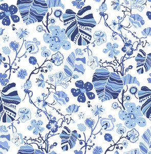 Gwyneth Indigo Floral Wallpaper by A-Street Prints