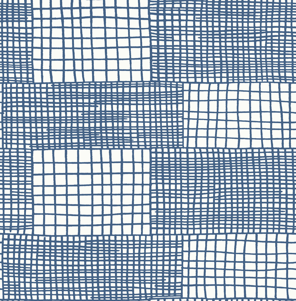 Maxwell Blue Geometric Wallpaper by A-Street Prints BlueBell Covers about 56.4 square feet 20.5-in by 33-ft long roll Unpasted 20.9 - Fabric Carolina -