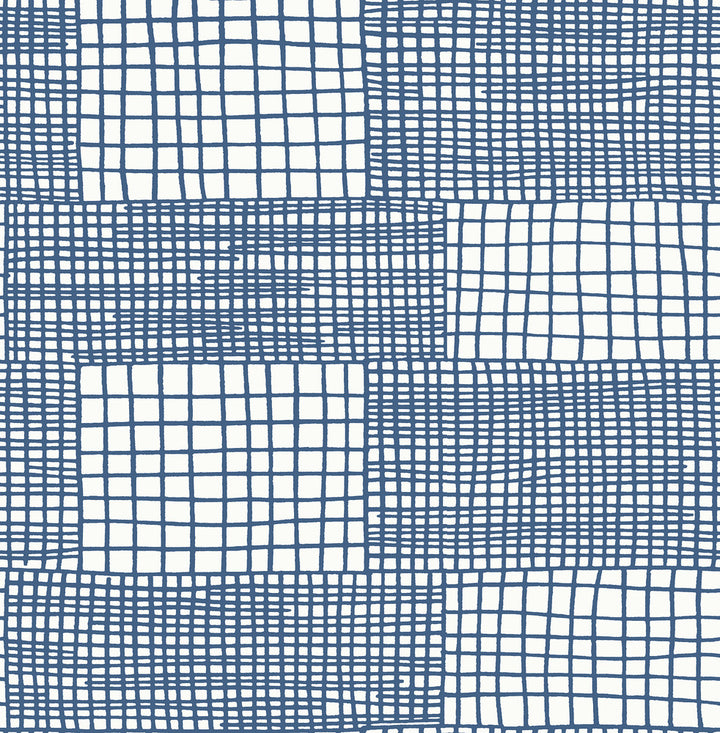 Maxwell Blue Geometric Wallpaper by A-Street Prints BlueBell Covers about 56.4 square feet 20.5-in by 33-ft long roll Unpasted 20.9 - Fabric Carolina -