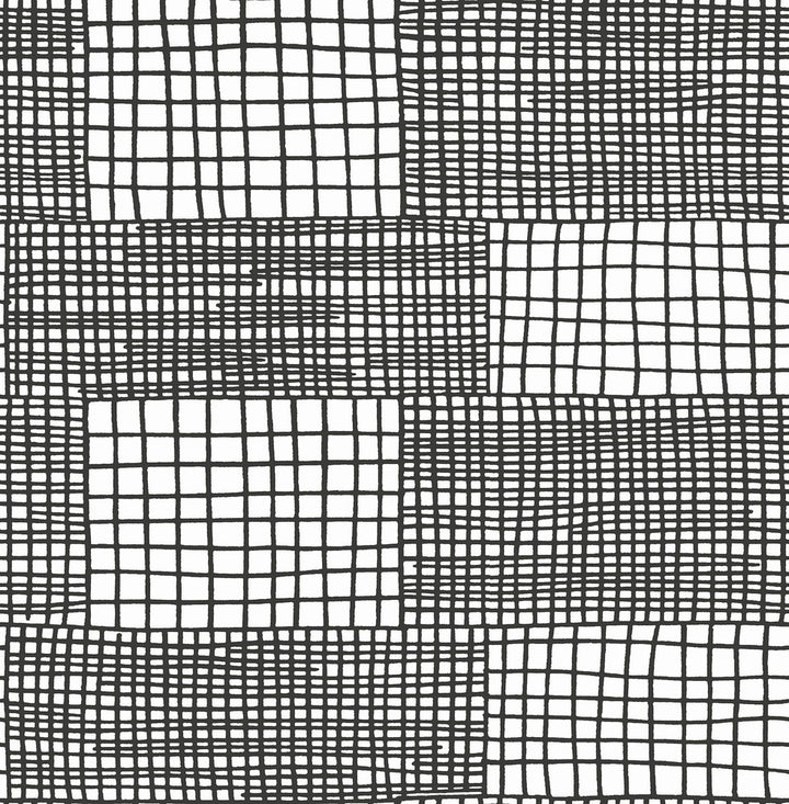 Maxwell Black Geometric Wallpaper by A-Street Prints BlueBell Covers about 56.4 square feet 20.5-in by 33-ft long roll Unpasted 20.9 - Fabric Carolina -