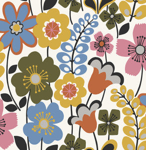 Piper Multicolor Floral Wallpaper by A-Street Prints