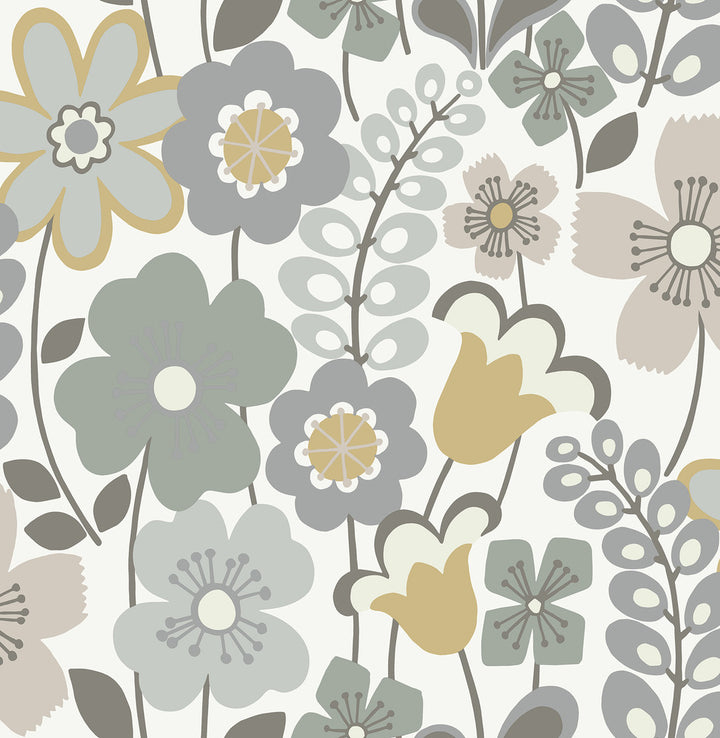 Piper Lavender Floral Wallpaper by A-Street Prints BlueBell Covers about 56.4 square feet 20.5-in by 33-ft long roll Unpasted 20.9 - Fabric Carolina -