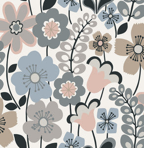 Piper Light Blue Floral Wallpaper by A-Street Prints