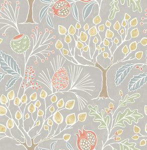 Shiloh Light Grey Botanical Wallpaper by A-Street Prints